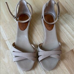 J. Crew Neutral Beige Crisscross Ankle-Strap Sandals